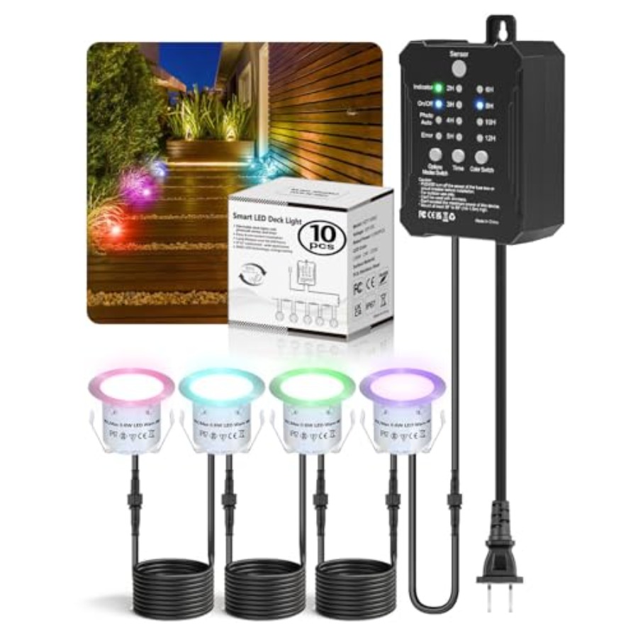 Outdoor Lighting Kits Low Voltage - 저전압 변압기 타이머와 광센서가 포함된 RGB