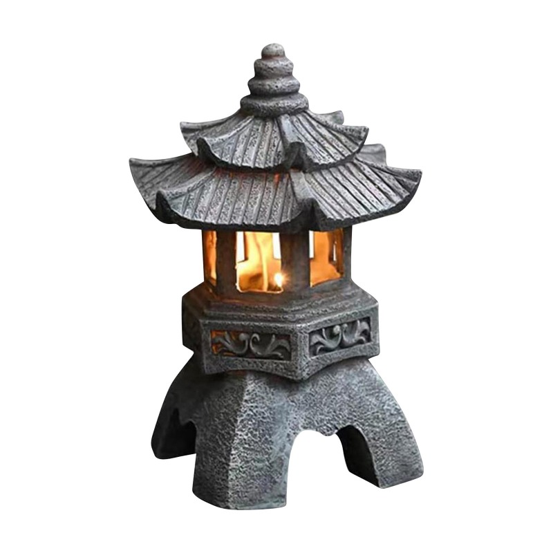 Outdoor Zen Lighting - 파고다 조각상 야외 태양광 조명 일본