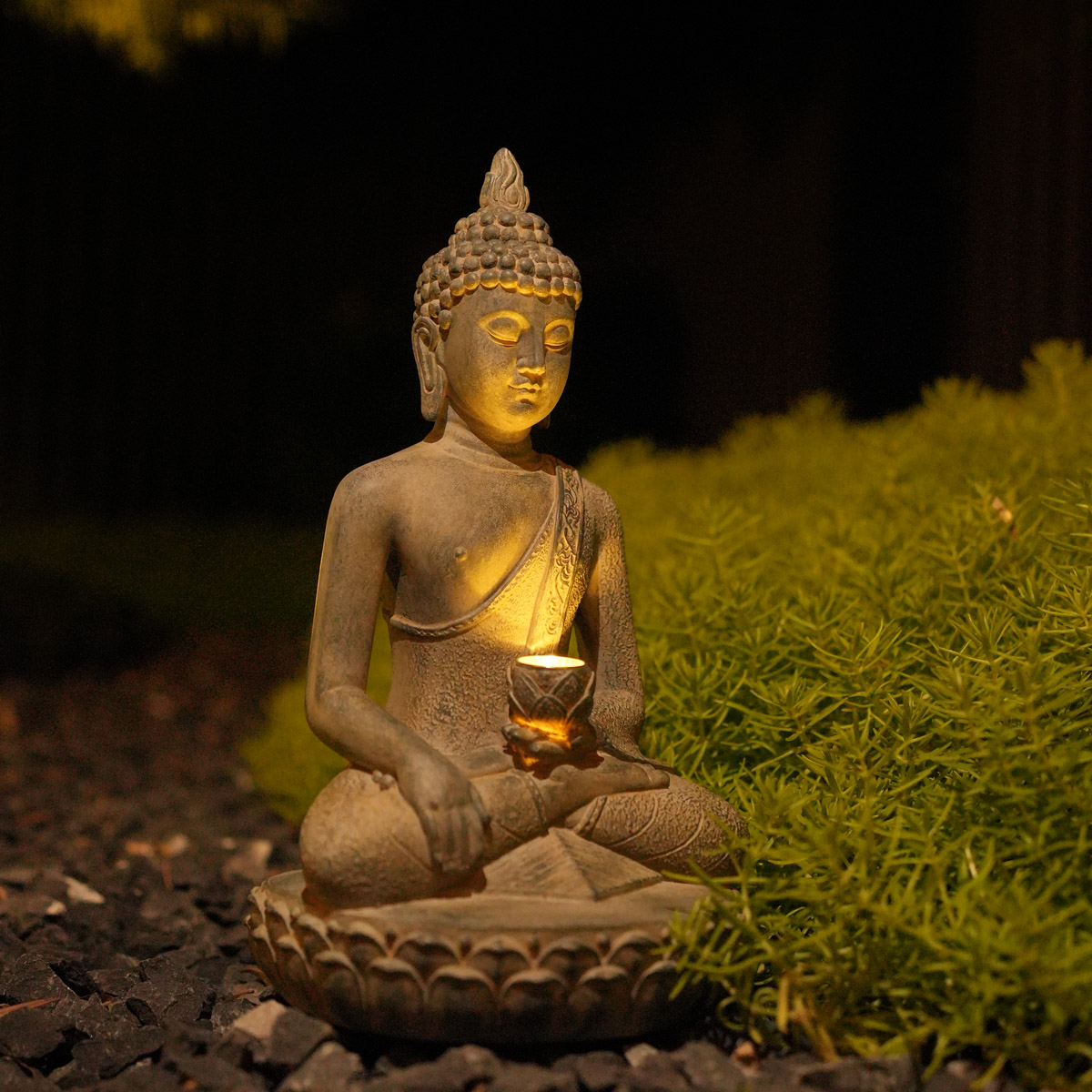 Outdoor Zen Lighting - 선(禪)에서 영감을 받은 태양광 불상 조명