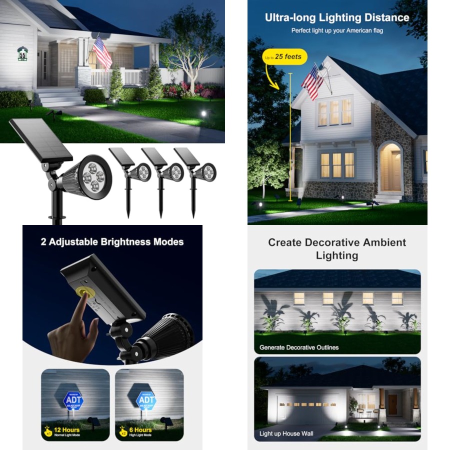 Outdoor Lighting Spotlight - 태양광 스포트라이트, 야외 방수, 나무, 조각상,