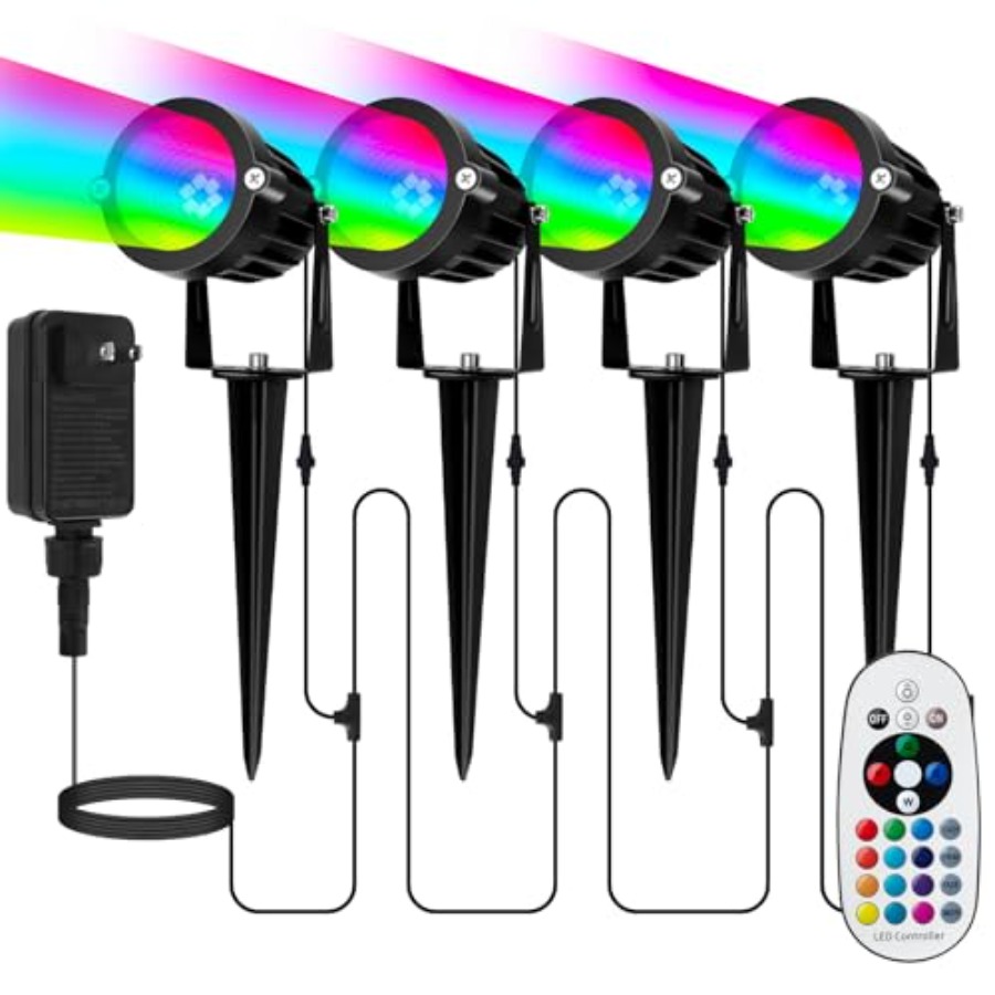 Outdoor Lighting Kits Low Voltage - 할로윈 크리스마스용 스포트라이트 야외 조명: 4-in-1