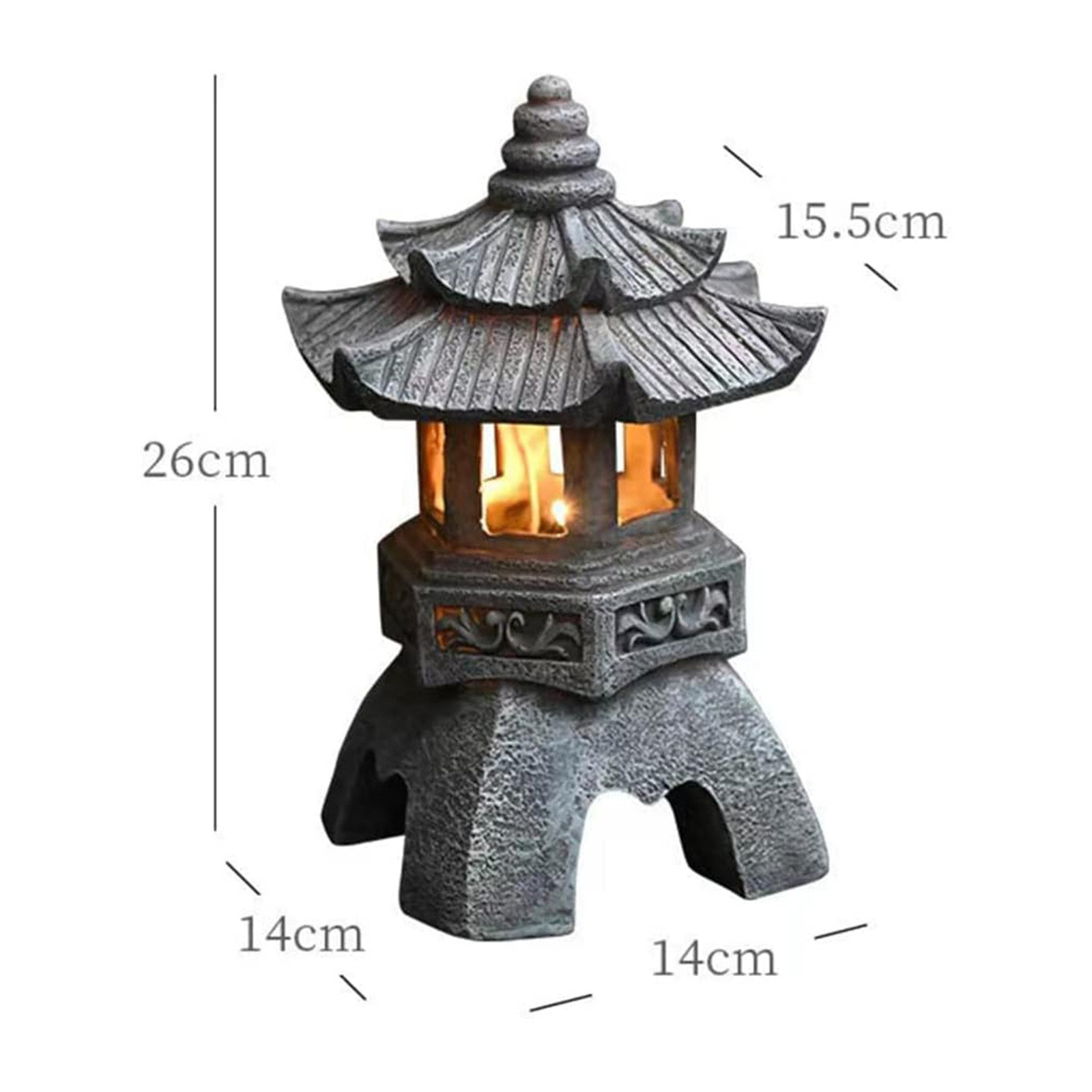 야외 태양열 발전 조각상 파고다 동상, 일본 정원 장식 - Outdoor Lighting Architectural 리뷰 및 가격