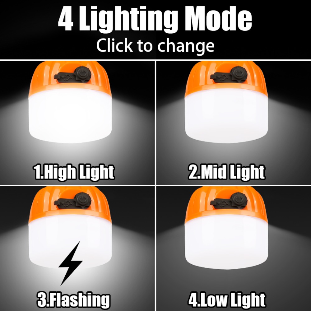 휴대용 미니 캠핑 램프 4가지 조명 모드, 후크 포함, - Outdoor Lighting Lanterns 리뷰 및 가격