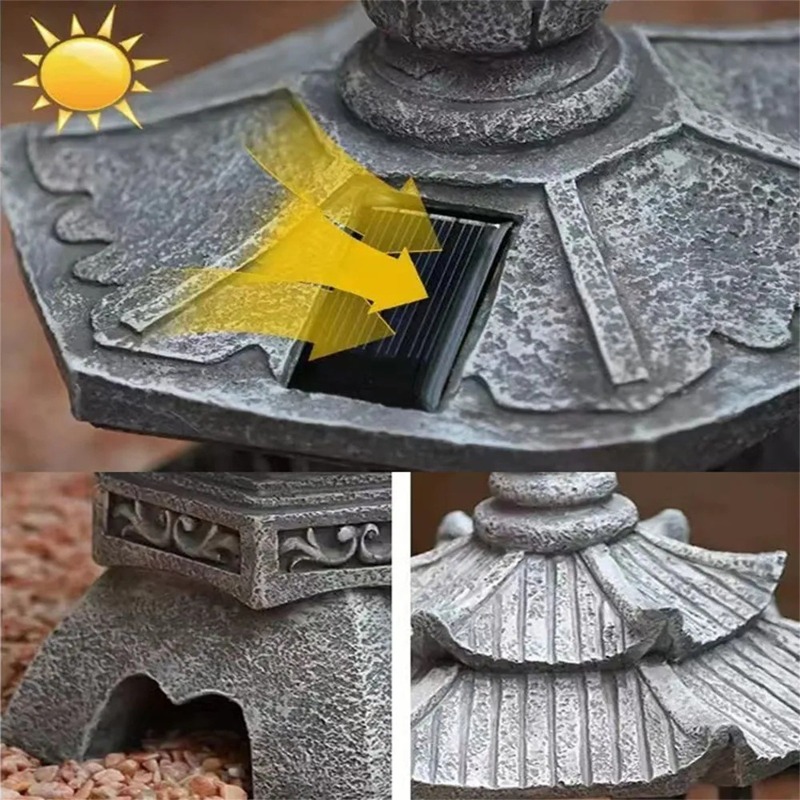 파고다 조각상 야외 태양광 조명 일본 정원 장식 야외  - Outdoor Zen Lighting 리뷰 및 가격