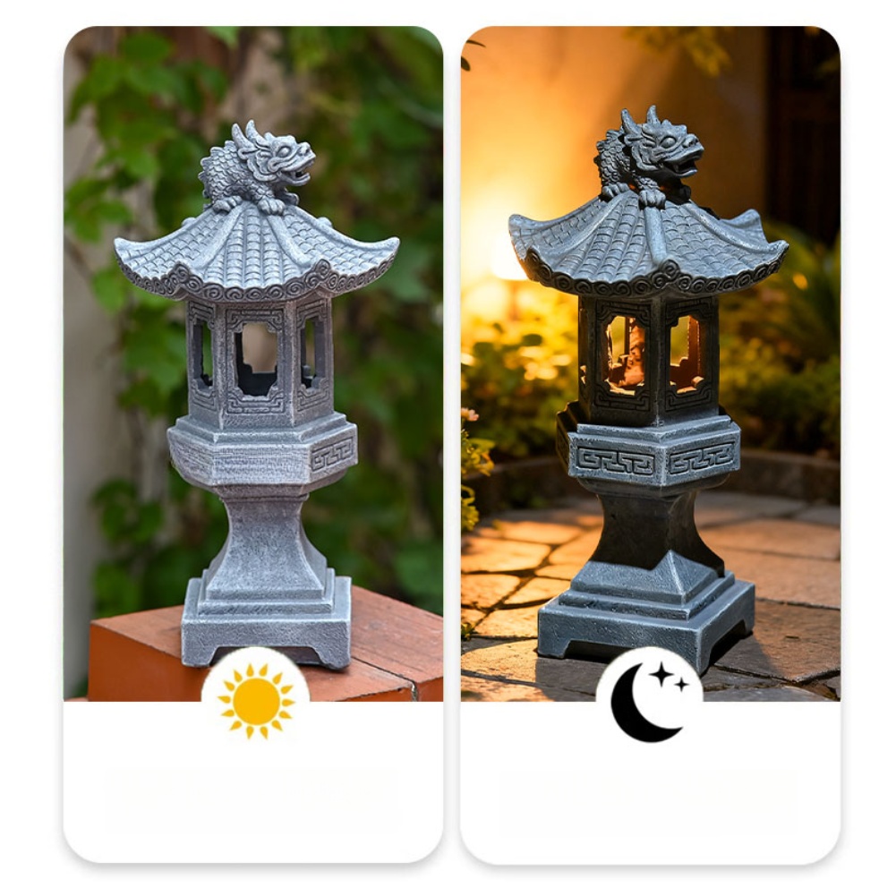 레진 소재의 젠 태양광 파고다 랜턴, 태양광 충전식 야 - Outdoor Zen Lighting 리뷰 및 가격