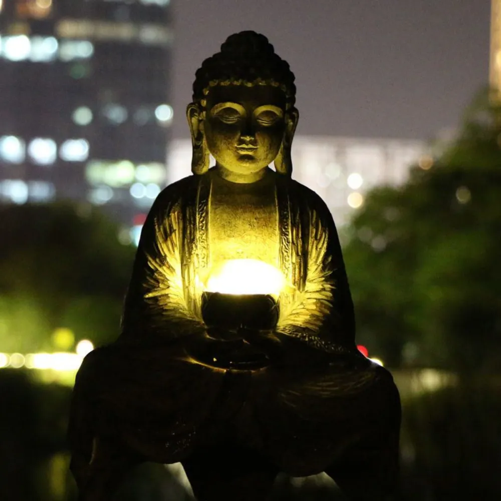 야외 태양광 부처상 조명 정원 장식 젠 파티오 램프 자 - Outdoor Zen Lighting 리뷰 및 가격