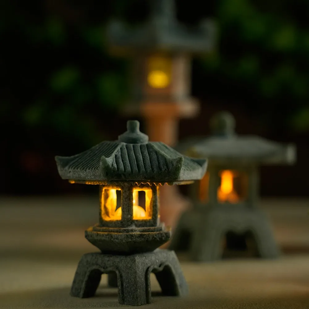 미니 파고다 랜턴 라이트 정원 동상 마이크로 풍경 물고 - Outdoor Zen Lighting 리뷰 및 가격