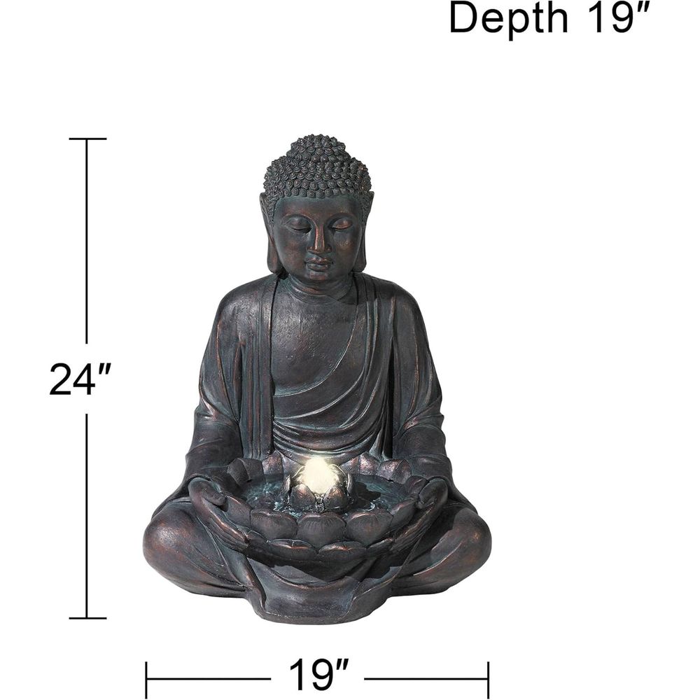 명상하는 불상 24인치 대형 선(禪) 스타일 아시아 실 - Outdoor Zen Lighting 리뷰 및 가격