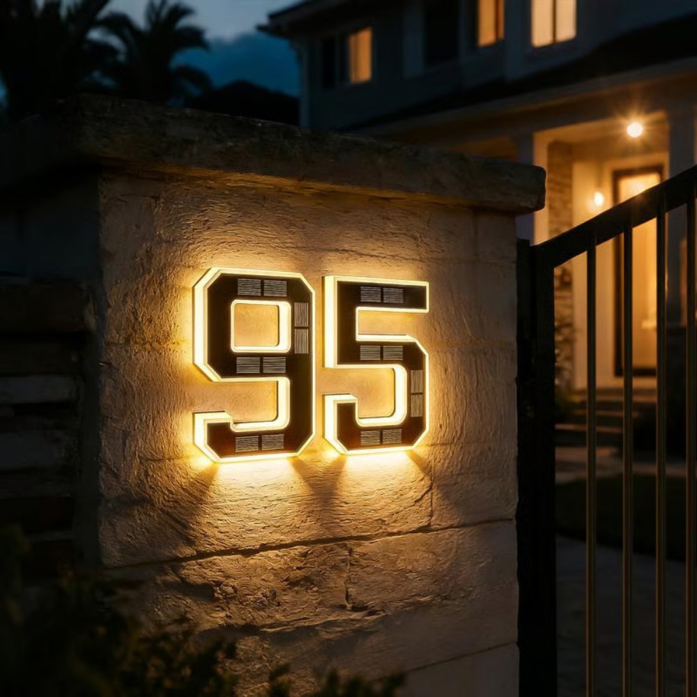 새로운 태양광 주소 표시등 LED 집 번호 조명 방수  - Outdoor Lighting Architectural 리뷰 및 가격