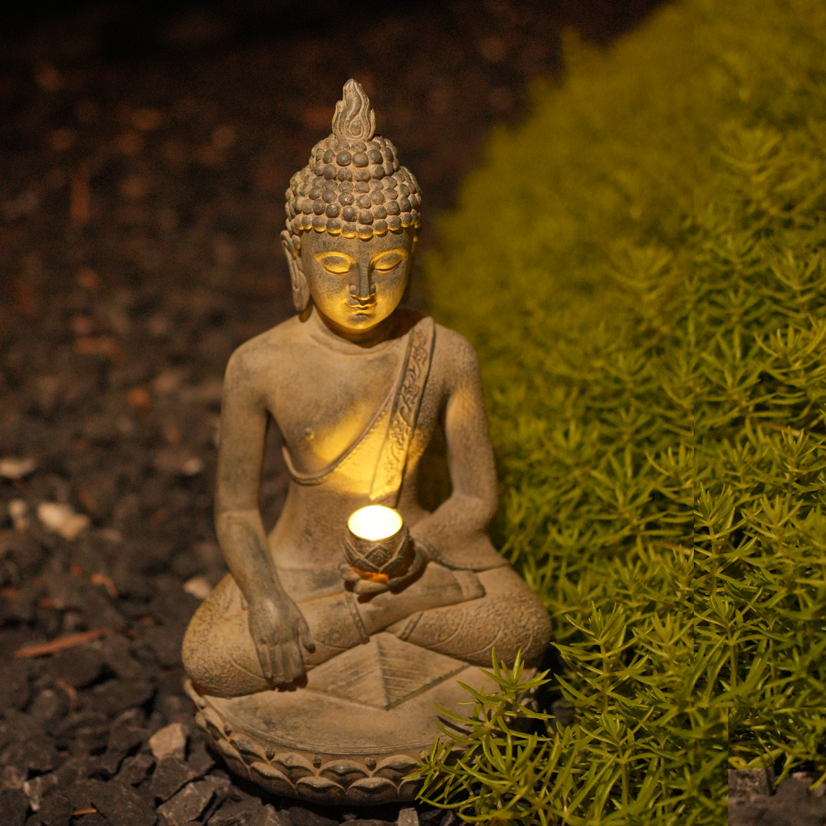 선(禪)에서 영감을 받은 태양광 불상 조명 - 레진 정 - Outdoor Zen Lighting 리뷰 및 가격