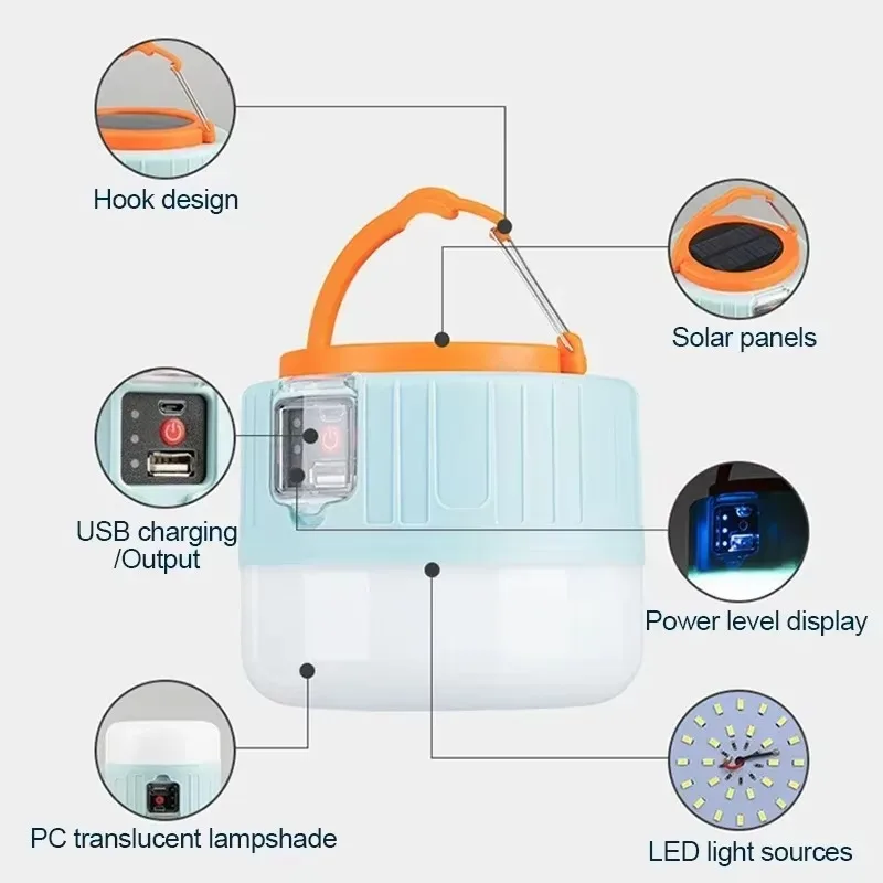 태양열 캠핑 랜턴 충전식 LED 휴대용 작업등 리모컨  - Outdoor Lighting Lanterns 리뷰 및 가격