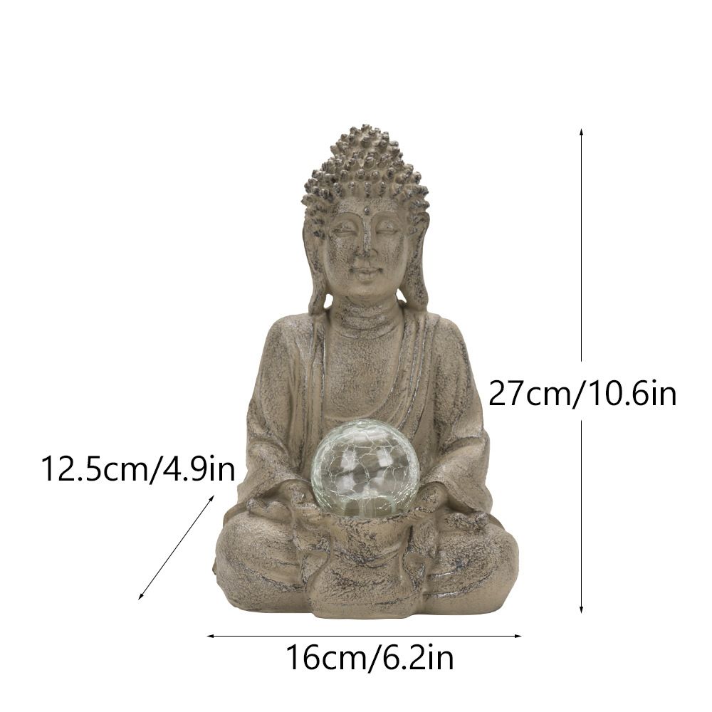 Vilead 27.5cm LED 조명이 있는 수지 불상 - Outdoor Zen Lighting 리뷰 및 가격