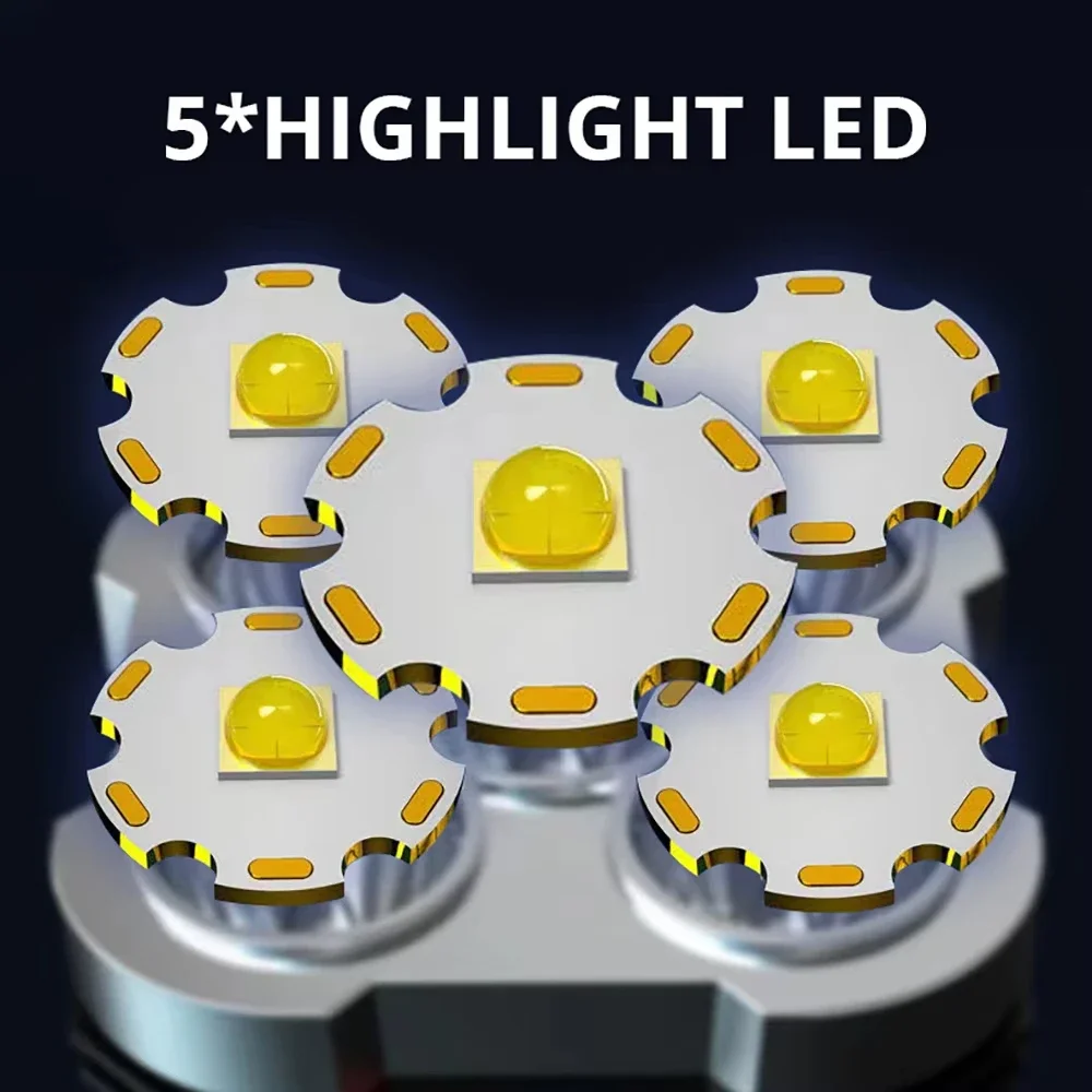 5 LED 고출력 LED 손전등 측면 조명이 있는 충전 - Outdoor Lighting Spotlight 리뷰 및 가격