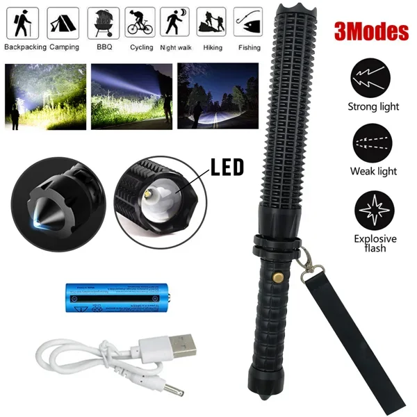 USB 충전식 LED 손전등, 접이식 토치, 3가지 모 - Outdoor Lighting Panel 리뷰 및 가격
