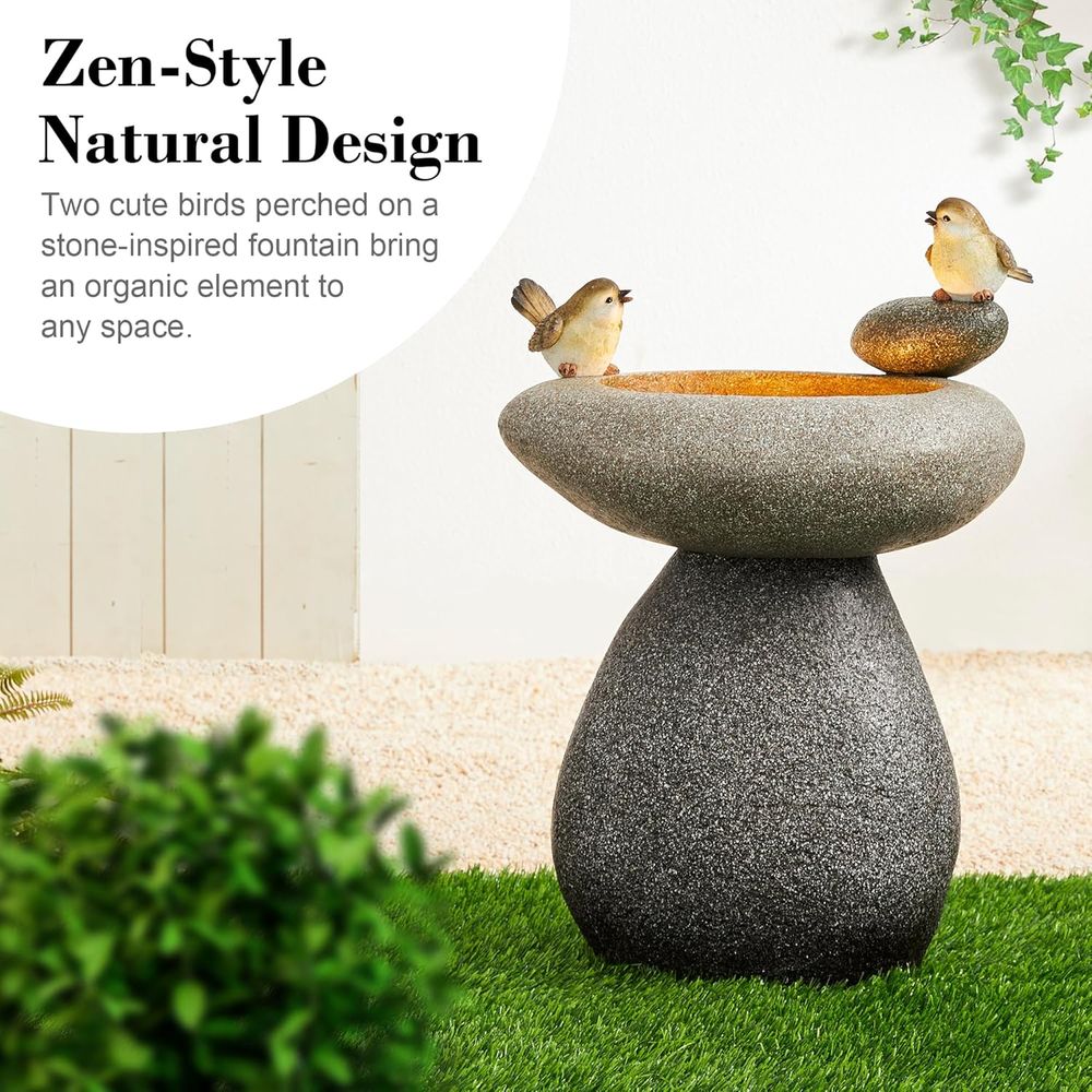 20.75인치 높이의 LED 조명과 펌프가 있는 물 분 - Outdoor Zen Lighting 리뷰 및 가격