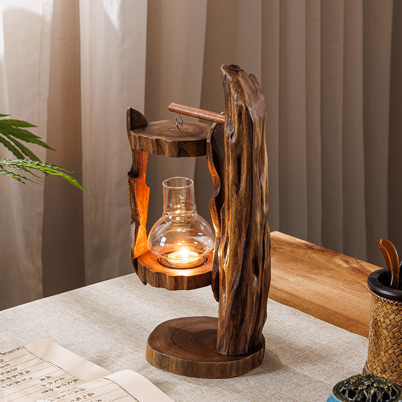 통나무 윈드 램프 크리에이티브 촛대, 레트로 동남아 유 - Outdoor Zen Lighting 리뷰 및 가격