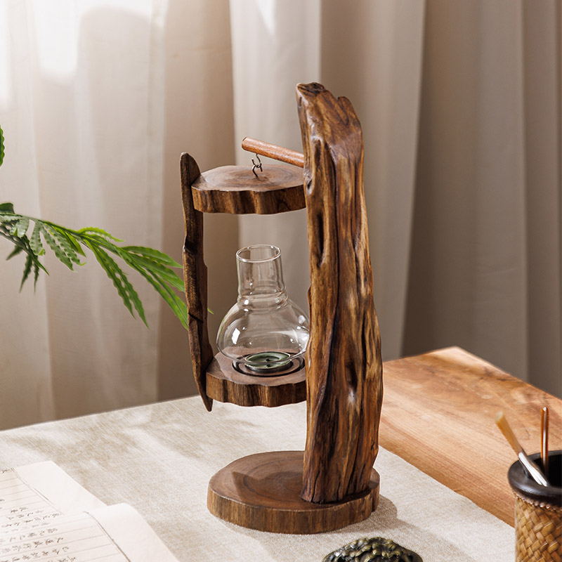 통나무 윈드 램프 크리에이티브 촛대, 레트로 동남아 유 - Outdoor Zen Lighting 리뷰 및 가격