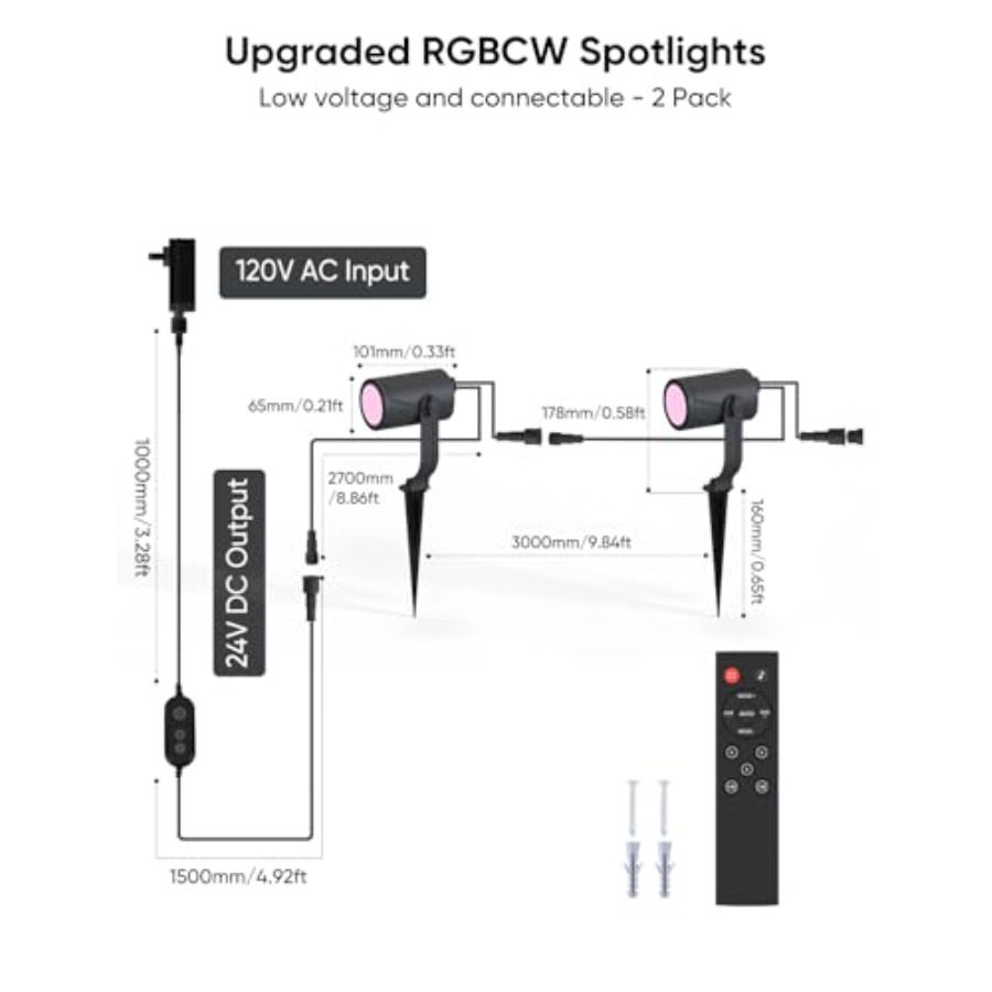 야외 스팟 조명 600lm, 스마트 조경 조명 키트,  - Outdoor Lighting Kits Low Voltage 리뷰 및 가격