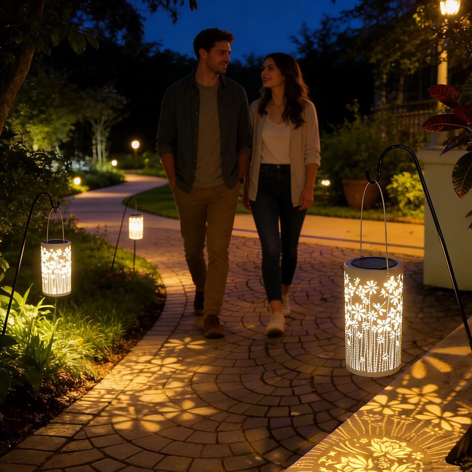 태양광 랜턴 장식용 다채로운 금속 꽃 조명 야외용 태양 - Outdoor Lighting And Landscape 리뷰 및 가격