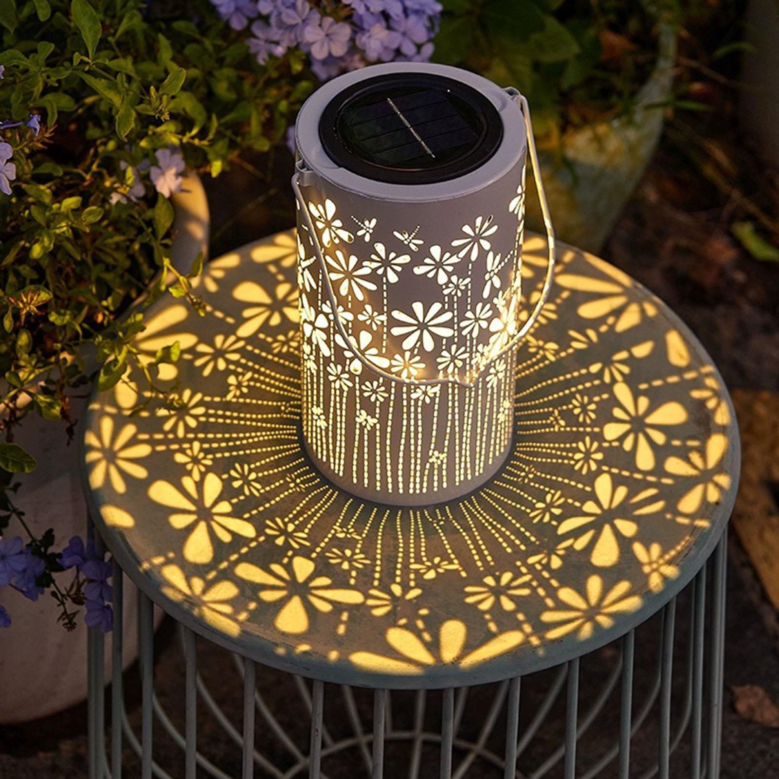 태양광 랜턴 장식용 다채로운 금속 꽃 조명 야외용 태양 - Outdoor Lighting And Landscape 리뷰 및 가격