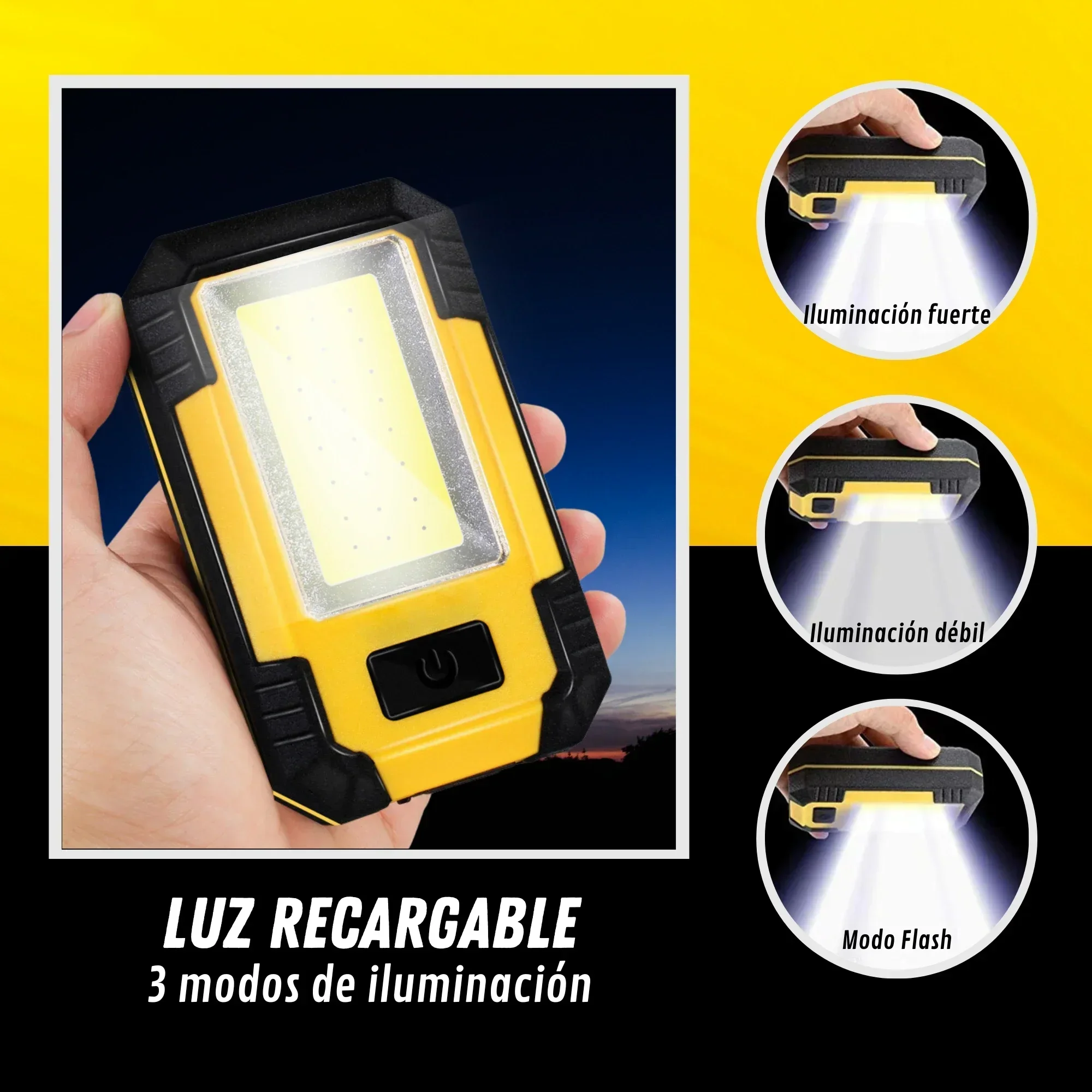 휴대용 4000mAh 충전식 작업등 초강력 COB 손전 - Outdoor Lighting Lanterns 리뷰 및 가격