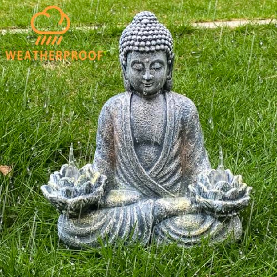 가정 및 야외 장식용 불상, 태양광 깜박이는 LED,  - Outdoor Zen Lighting 리뷰 및 가격
