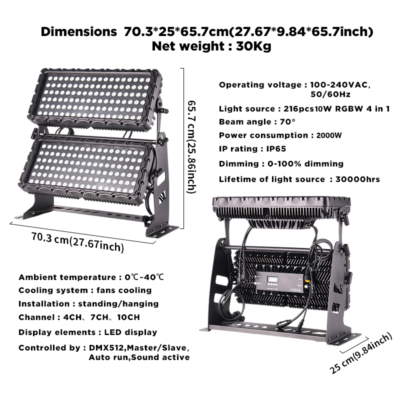 MSDouble Led 시티 컬러 2000w RGBW  - Outdoor Lighting Architectural 리뷰 및 가격
