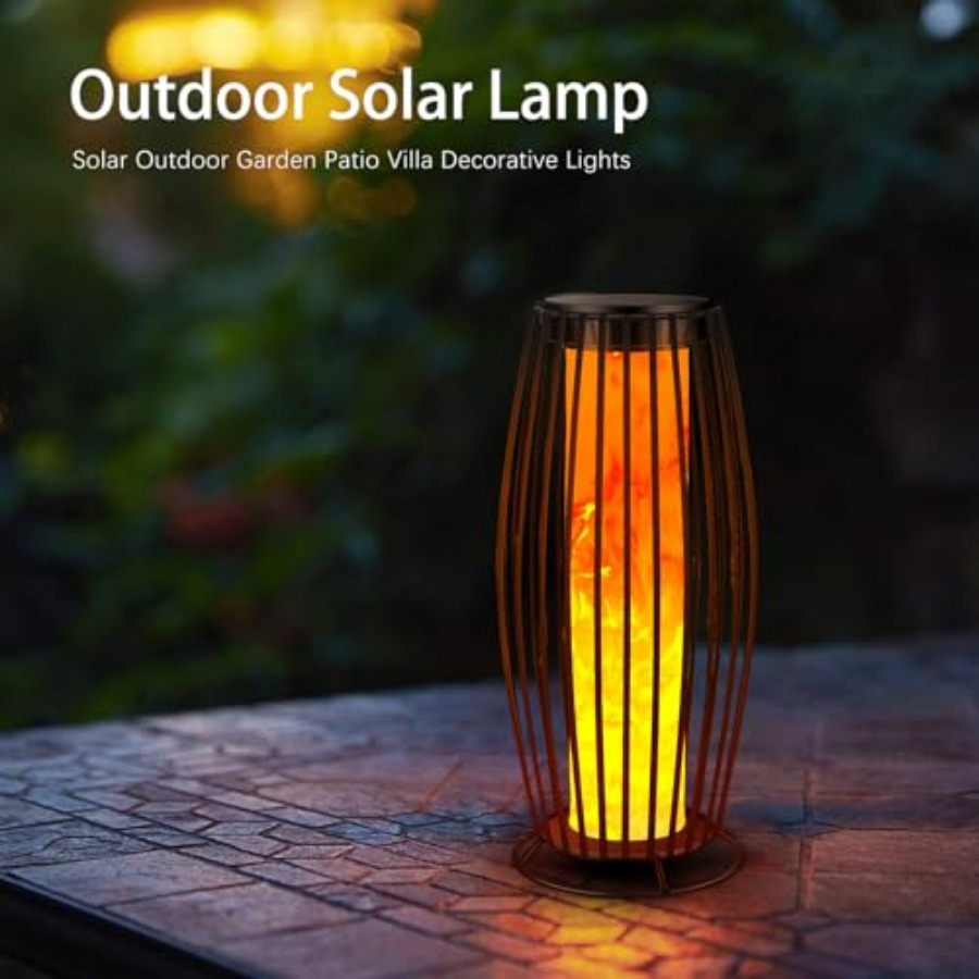 태양광 야외 플로어 램프 깜박이는 불꽃 태양광 야외 조 - Outdoor Lighting Lanterns 리뷰 및 가격