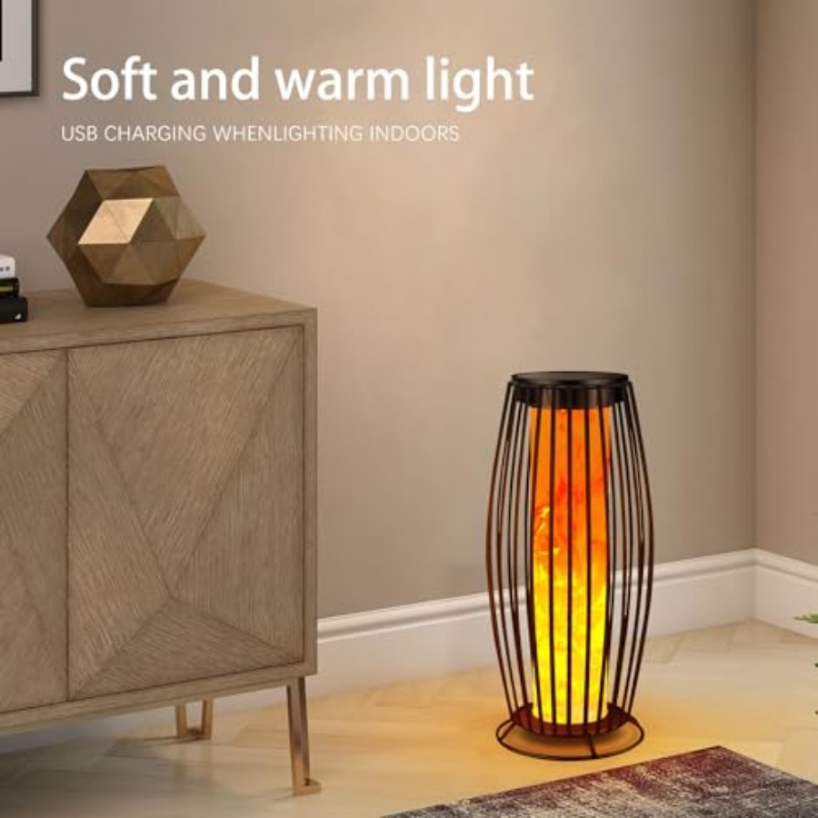 태양광 야외 플로어 램프 깜박이는 불꽃 태양광 야외 조 - Outdoor Lighting Lanterns 리뷰 및 가격