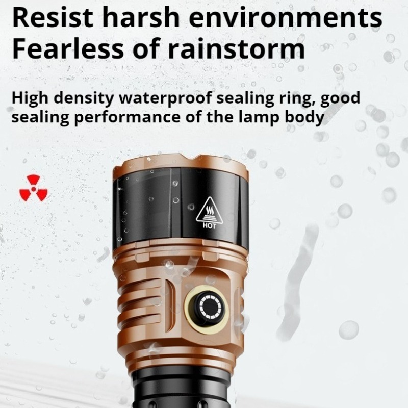 강력한 조명 고출력 LED 손전등 타입-C 충전 방수  - Outdoor Lighting Lanterns 리뷰 및 가격