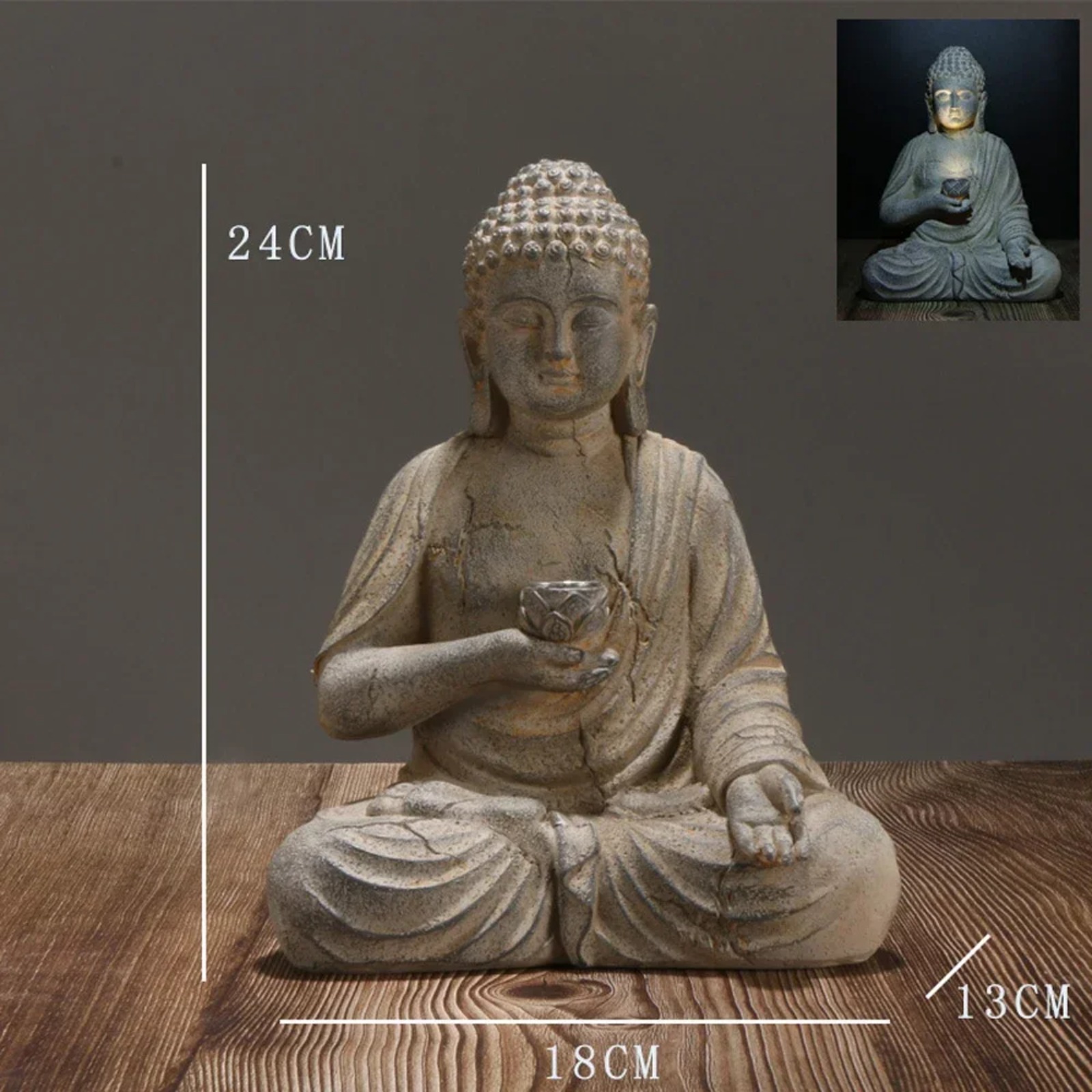태양광 정원 장식 불상 레진 야외 장식 조명 조각품 젠 - Outdoor Zen Lighting 리뷰 및 가격