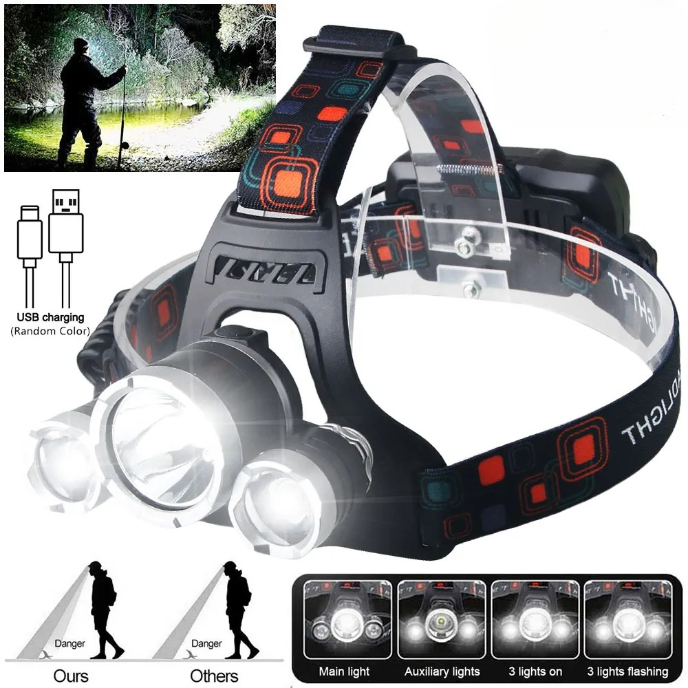 고출력 LED 헤드램프 18650 충전식 배터리 손전등 - Outdoor Lighting Battery Operated 리뷰 및 가격