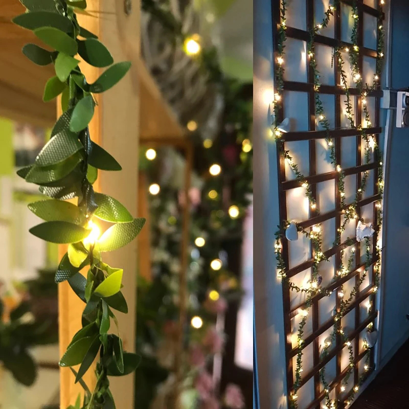 야외 잎 화환 조명, 배터리 작동 LED 요정 스트링  - Outdoor Lighting Battery Operated 리뷰 및 가격