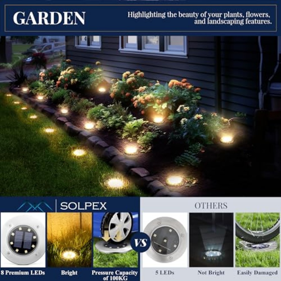 태양광 지상등 태양광 조명 야외 방수 8 LED 태양열 - Outdoor Lighting And Landscape 리뷰 및 가격