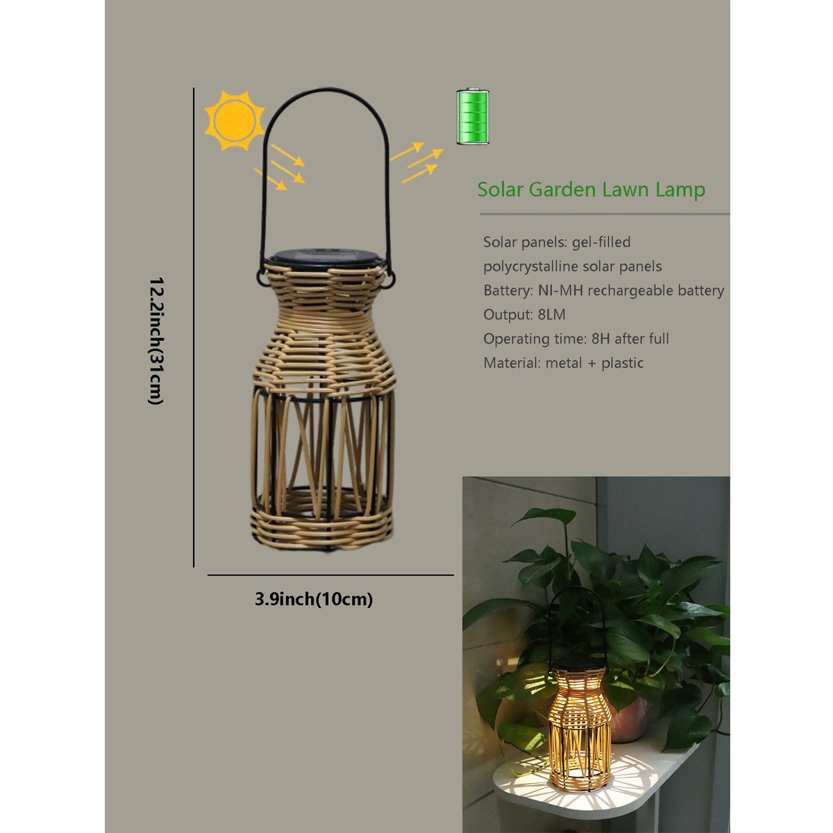 수공예 라탄 태양광 조명, 정원, 파티오 및 산책로 장 - Outdoor Lighting And Landscape 리뷰 및 가격