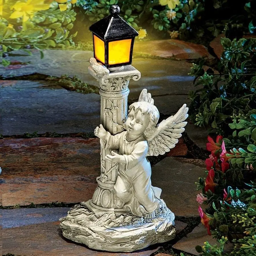 태양 빛 유럽 로마 기둥 천사 조각 야외 정원 안뜰 홈 - Outdoor Lighting Architectural 리뷰 및 가격