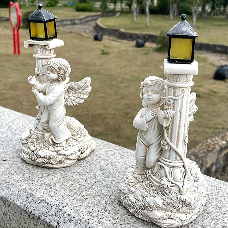 태양 빛 유럽 로마 기둥 천사 조각 야외 정원 안뜰 홈 - Outdoor Lighting Architectural 리뷰 및 가격